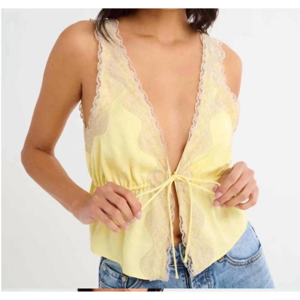 Rumored Yellow Lace Trim Camisole